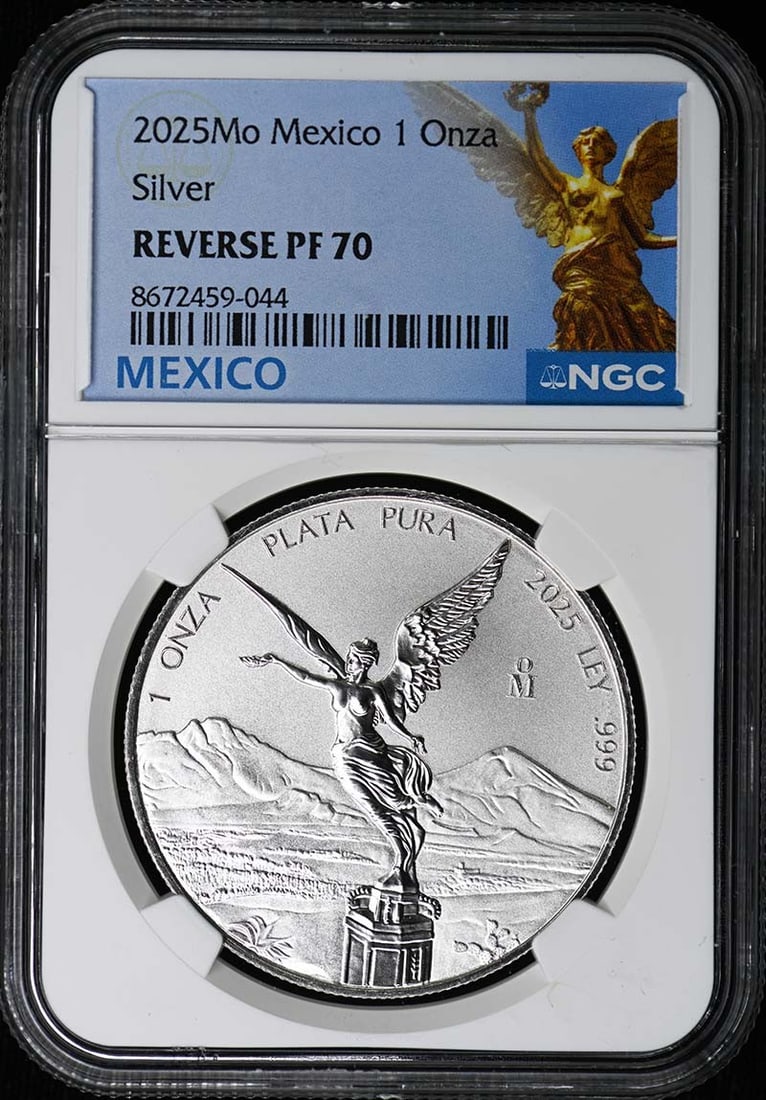 2025 Silver Libertad Reverse Proof NGC PF70 Limited to 1900: 2025 Silver Libertad Reverse Proof NGC PF70 Limited to 1900 This is a 2025 Mo Mexico Onza Silver Libertad coin, graded Reverse Proof 70 by NGC. It is an un-used, pre-owned collectible with a mintage o