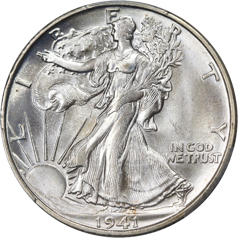 1941-S Walking Liberty Half PCGS MS66 Superb Eye Appeal Silver Coin (1 of 4)