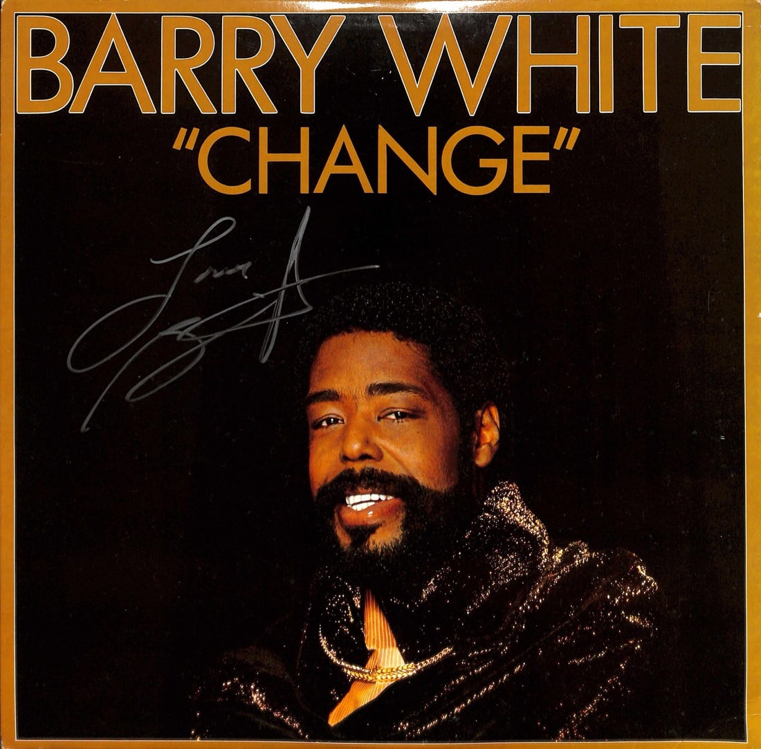 Barry White Autographed Change Album with Beckett Certification: Barry White Autographed Change Album with Beckett Certification This is an original autographed album of "Change" by the legendary musician Barry White, who passed away in 2003. The album cover featur