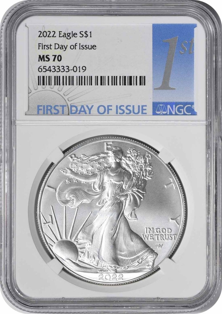 2022 American Silver Eagle MS70 First Day of Issue NGC 1 oz Coin (1 of 2)