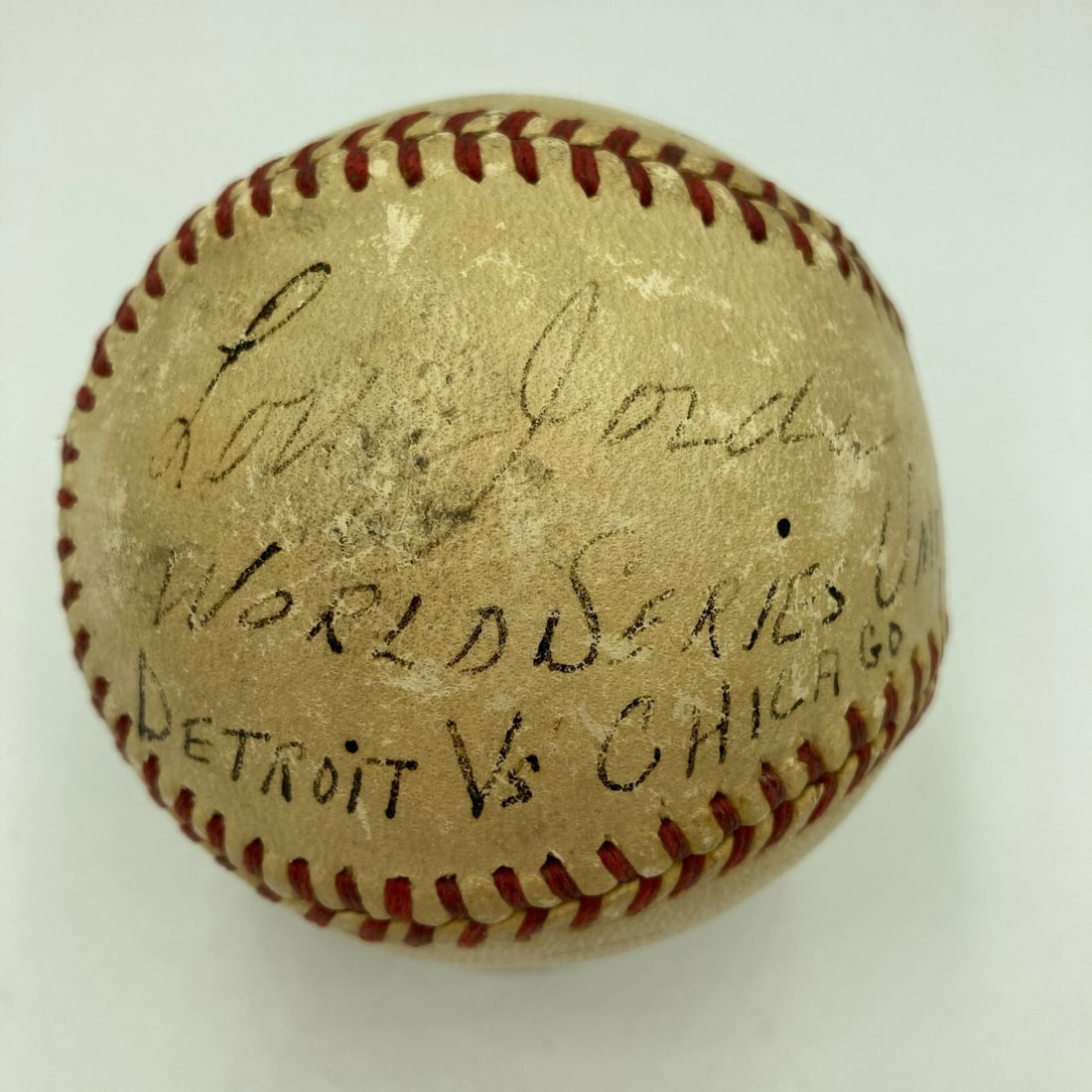 1945 World Series Game Used Baseball Signed by Umpires MEARS COA: 1945 World Series Game Used Baseball Signed by Umpires MEARS COA This is a unique piece of baseball history: a Spalding Official National League Ford C. Frick baseball used during the 1945 World Serie