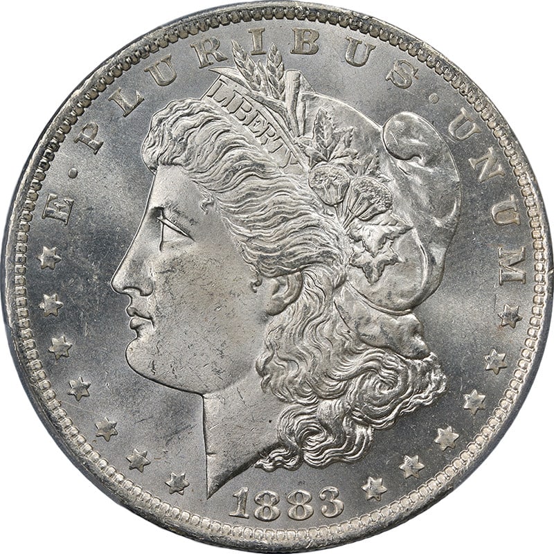 1883-O Morgan Silver Dollar PCGS MS65 Exceptional Luster Strong Strike: 1883-O Morgan Silver Dollar PCGS MS65 Exceptional Luster Strong Strike This exquisite 1883-O Morgan Silver Dollar is graded PCGS MS65, showcasing superb eye appeal with fantastic luster and a strong s