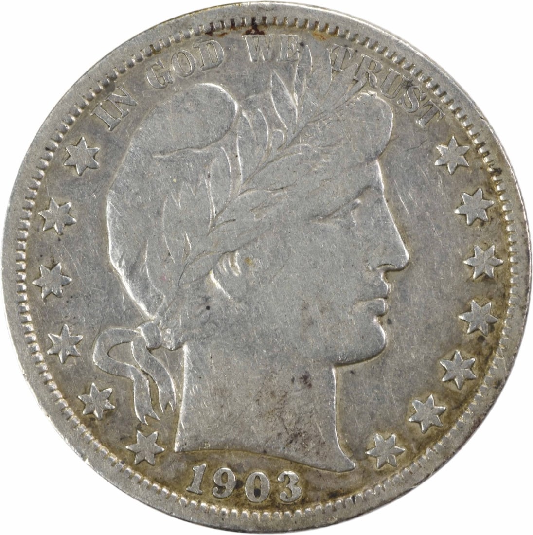 1903-S Barber Half Dollar 50C VF Uncertified Silver Coin (1 of 2)