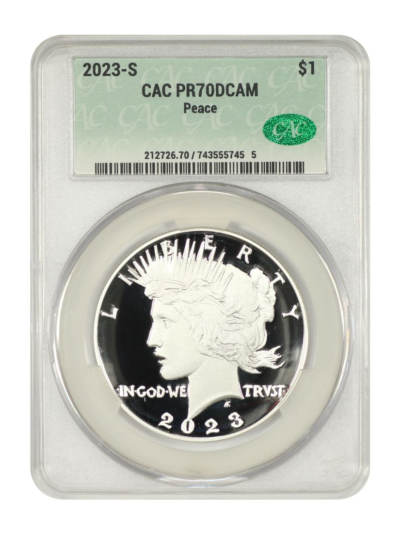 2023 San Francisco Peace Dollar Proof Silver CACG PR70DCAM (1 of 4)