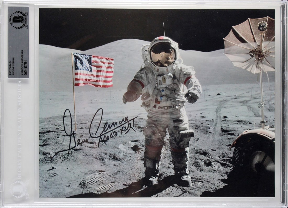 Eugene Cernan Apollo 17 Signed 8x10 Photo BAS Authenticated (1 of 7)