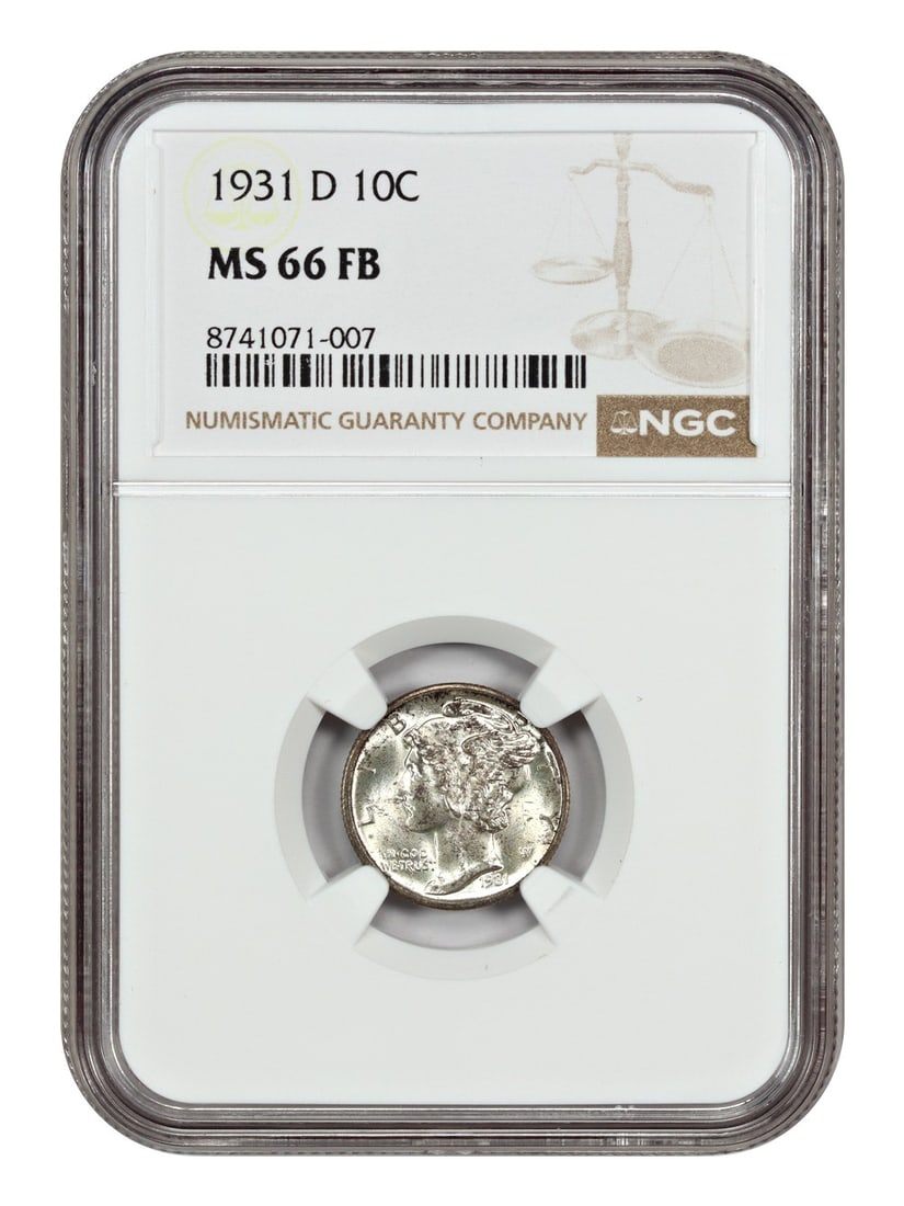 1931 Denver Mercury Dime 10C NGC MS66 Full Bands Certified Coin (1 of 4)