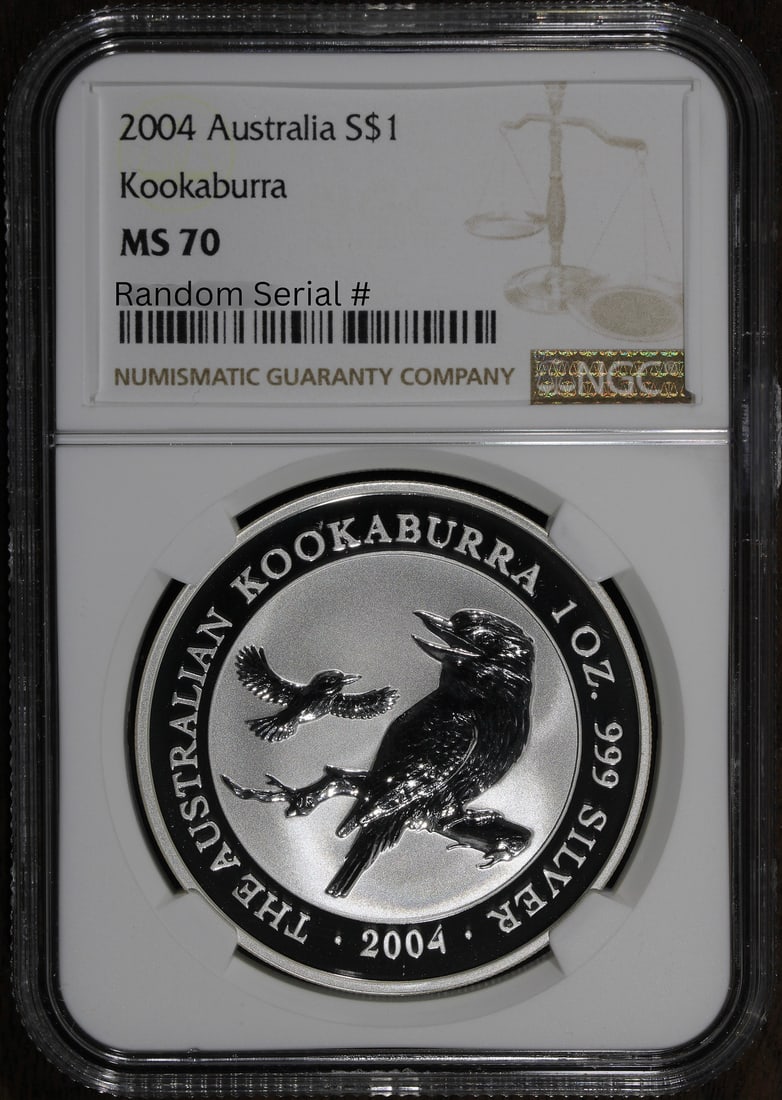 2004 Silver Australia Kookaburra 1 oz MS70 NGC Coin (1 of 2)