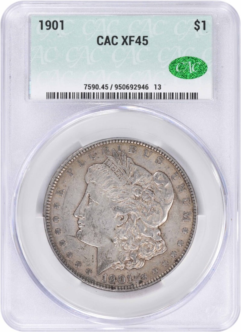 1901 United States Dollar Coin Morgan CACG EF45 Certified (1 of 2)