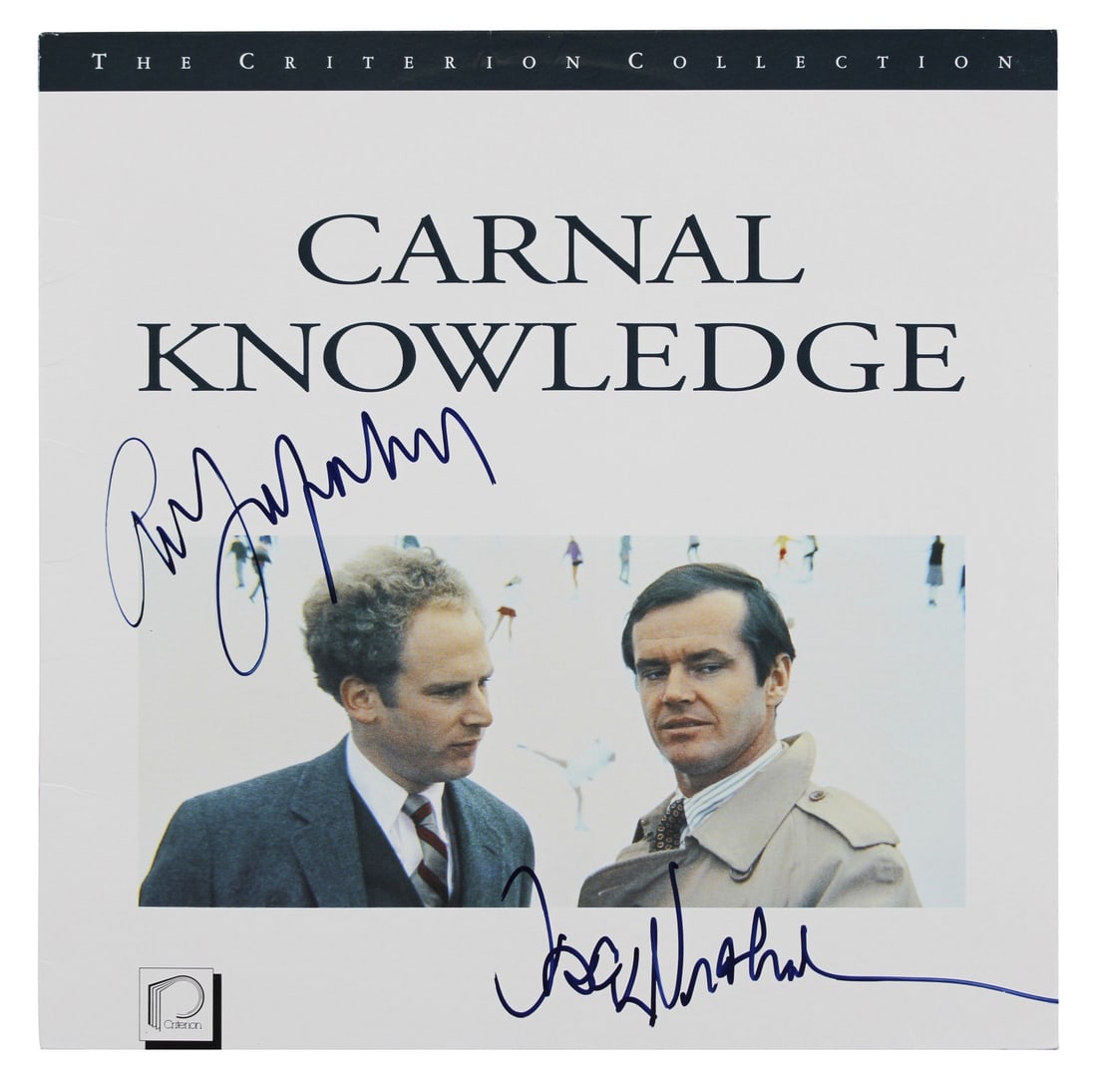 Jack Nicholson Art Garfunkel Signed Carnal Knowledge Laser Disc Cover JSA COA: Jack Nicholson Art Garfunkel Signed Carnal Knowledge Laser Disc Cover JSA COA This authentic Carnal Knowledge Laser Disc Cover has been personally signed by the iconic Jack Nicholson and Art Garfunkel