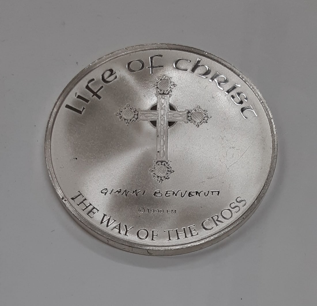 Sterling Silver Life of Christ Medal Way of the Cross by Benvenuti (1 of 3)