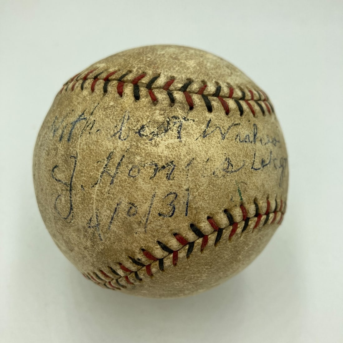 Honus Wagner 1931 Signed National League Baseball with JSA COA: Honus Wagner 1931 Signed National League Baseball with JSA COA This is a remarkable Honus Wagner single signed 1931 Official National League Baseball, perfect for any baseball memorabilia collector. T