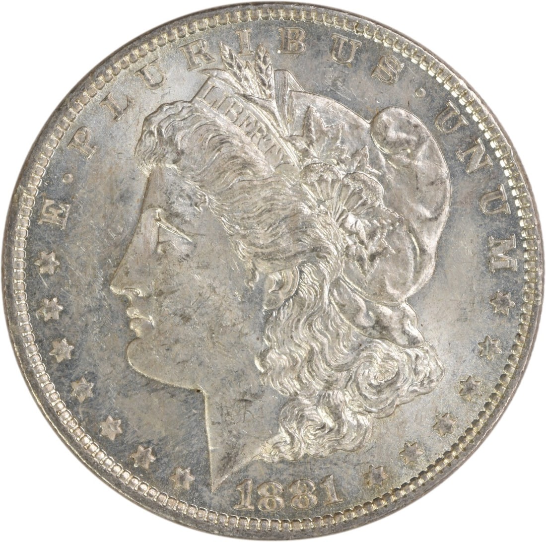 AU Grade 1881 New Orleans Morgan Dollar 90 Percent Silver Uncertified: AU Grade 1881 New Orleans Morgan Dollar 90 Percent Silver Uncertified This 1881-O Morgan Silver Dollar was minted in New Orleans and is composed of 90% silver and 10% copper. Designed by George T. Mor