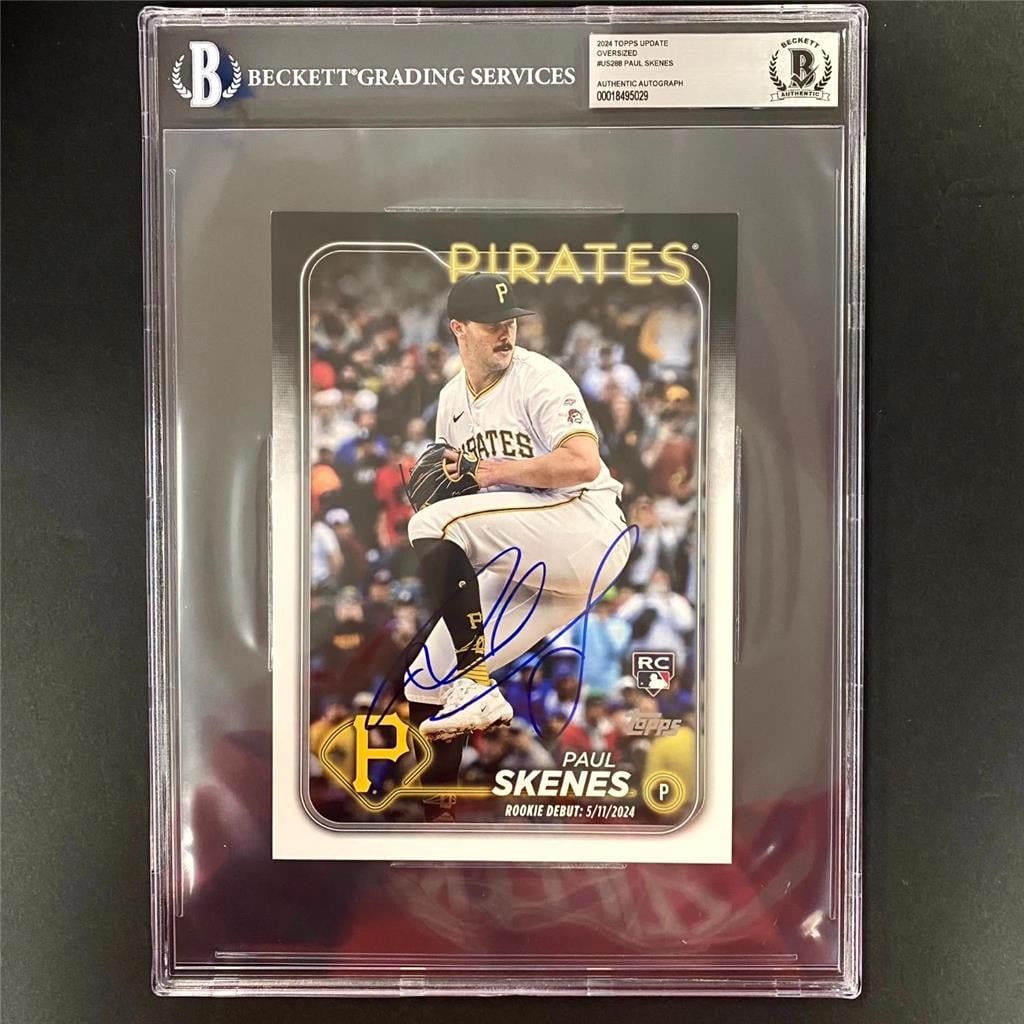 Paul Skenes 2024 Rookie Oversize 5x7 Card Signed Beckett Authenticated (1 of 4)