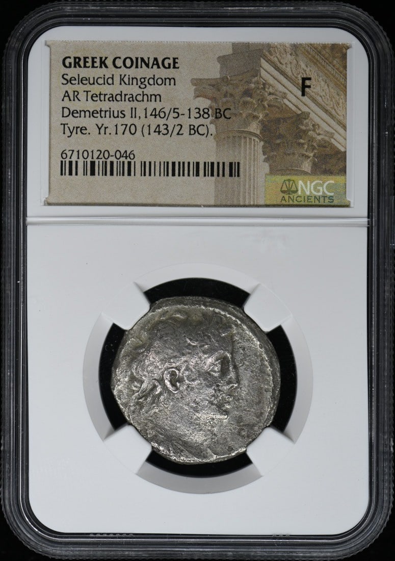 Seleucid Kingdom Ancient Greek AR Tetradrachm Coin NGC Certified F12 (1 of 2)