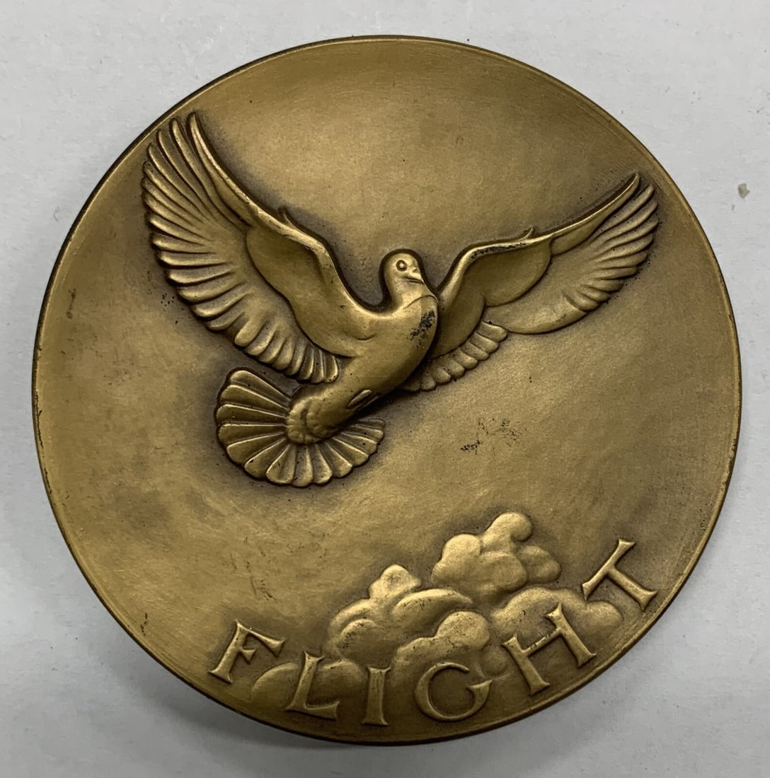 1942 Bronze Flight Medal Society of Medalists 26th Issue 3 Inch 4.5 Ounce (1 of 3)