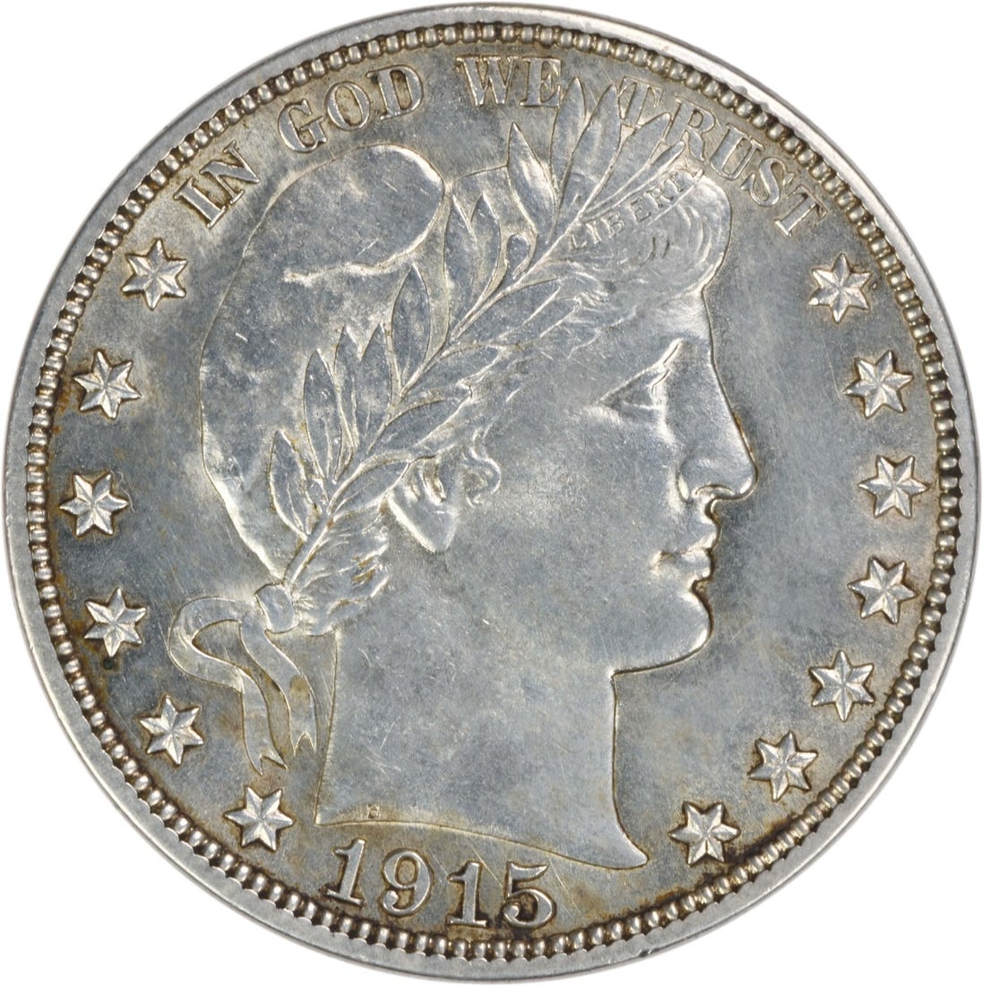 Uncirculated 1915 San Francisco Barber Half Dollar Silver Coin Uncertified: Uncirculated 1915 San Francisco Barber Half Dollar Silver Coin Uncertified This is a 1915-S Barber Silver Half Dollar from the United States. The coin is uncertified and in uncirculated, pre-owned con