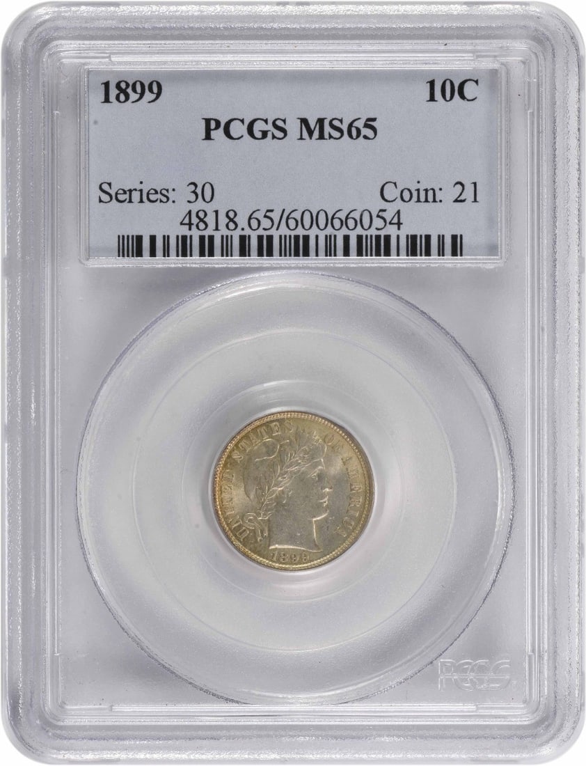 1899 Barber Silver Dime MS65 PCGS Uncirculated 90% Silver (1 of 2)