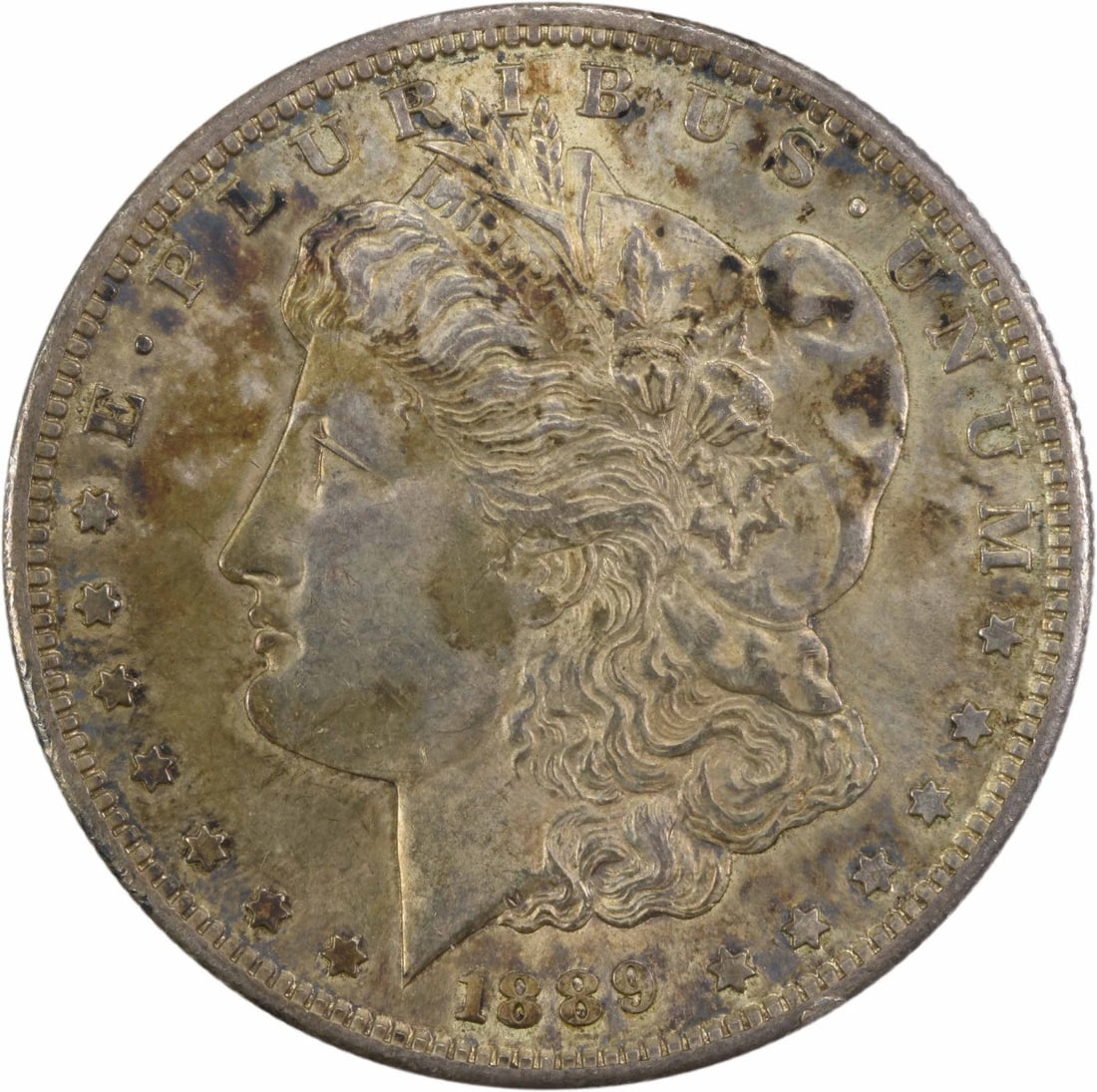 1889-S Morgan Silver Dollar AU Uncertified 90% Silver San Francisco Mint: 1889-S Morgan Silver Dollar AU Uncertified 90% Silver San Francisco Mint Presenting the 1889-S Morgan Silver Dollar, a classic piece of numismatic history. This coin features a striking design by Geor