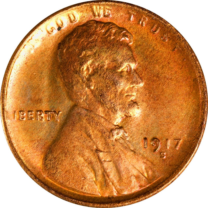 1917-S Lincoln Cent Copper Coin Circulated Uncertified (1 of 2)