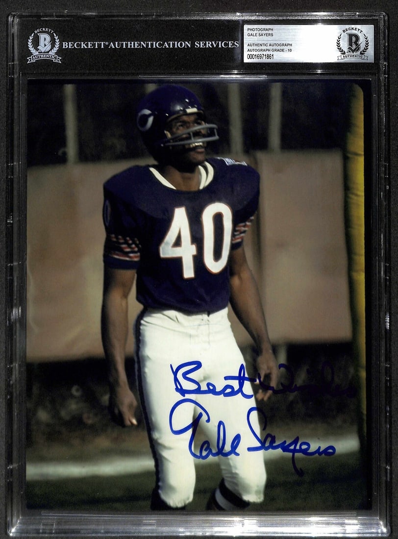 Gale Sayers Chicago Bears Autographed 8x10 Photo Beckett Grade 10 (1 of 1)