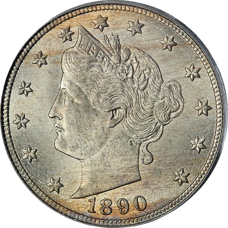1890 Liberty V Nickel MS64 PCGS Certified Uncirculated Coin (1 of 4)