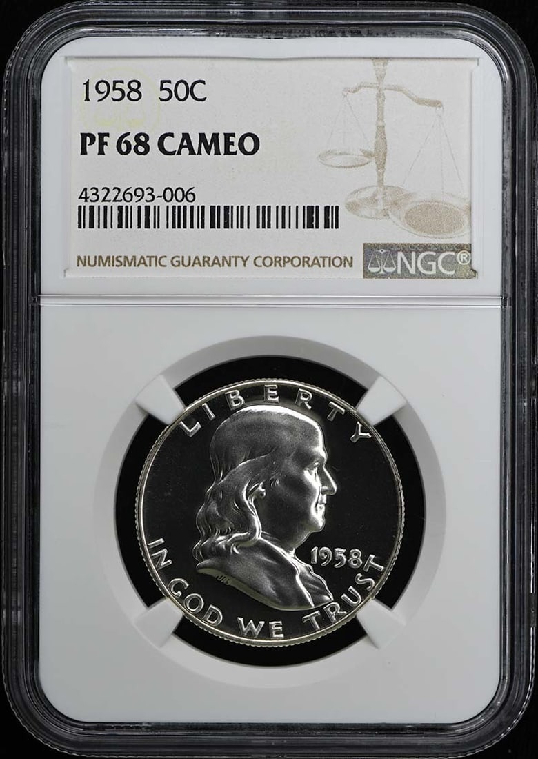 1958 Franklin Half Dollar NGC PR68CAM Proof Coin (1 of 2)