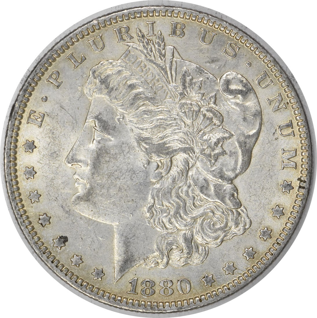 1880-O Morgan Silver Dollar AU Uncertified New Orleans Coin: 1880-O Morgan Silver Dollar AU Uncertified New Orleans Coin This 1880-O Morgan Silver Dollar is a circulated coin featuring the renowned design by George T. Morgan. It is composed of 90% silver and 10