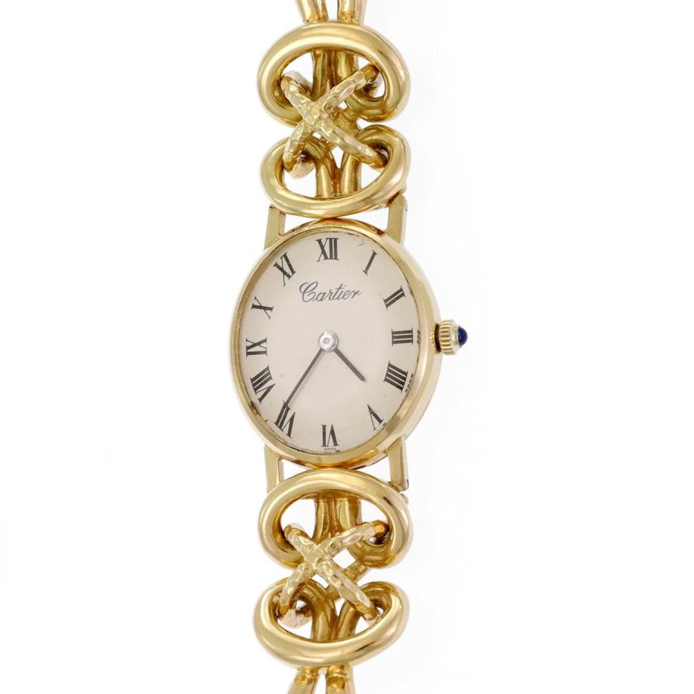 Vintage Cartier 18k Gold Fancy Link Ladies Watch Universal Geneve 1970s (1 of 5)