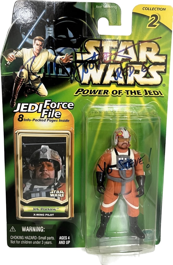 Bill Hootkins Signed Jek Porkins Star Wars Action Figure Beckett Cert: Bill Hootkins Signed Jek Porkins Star Wars Action Figure Beckett Cert This is an original 2000-02 Star Wars Power of the Jedi action figure featuring Jek Porkins, signed by the late Bill Hootkins, who
