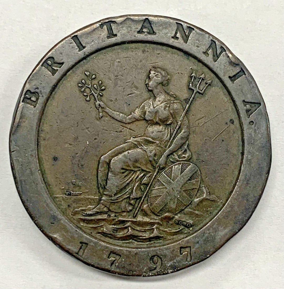 1797 United Kingdom Copper 2 Penny Cartwheel Coin (1 of 2)