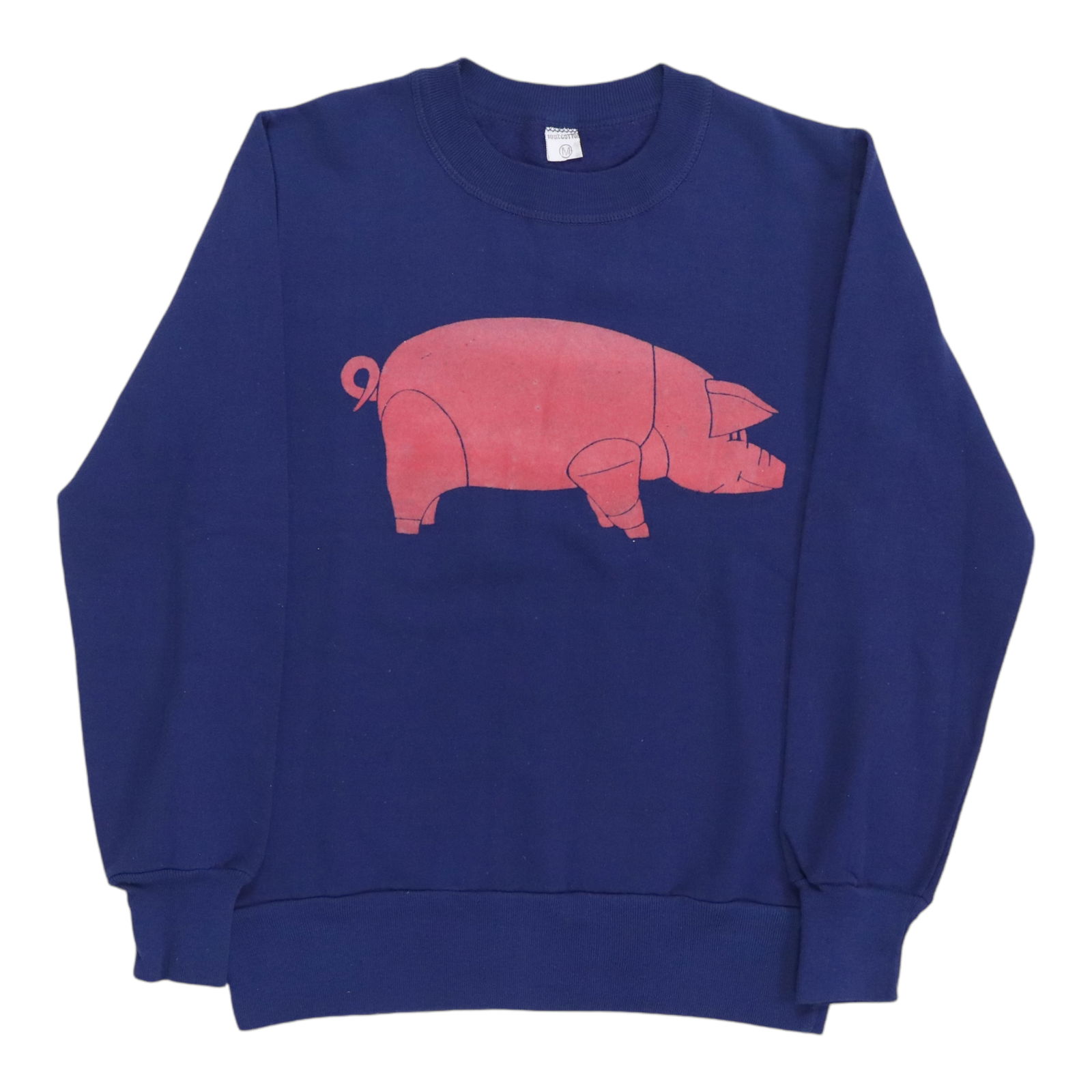 Vintage 1977 Pink Floyd Animals Promotional Blue Sweatshirt with Front and Back Graphics: Vintage 1977 Pink Floyd Animals Promotional Blue Sweatshirt with Front and Back Graphics This is an original vintage 1977 Pink Floyd Animals promotional sweatshirt, featuring both front and back graph