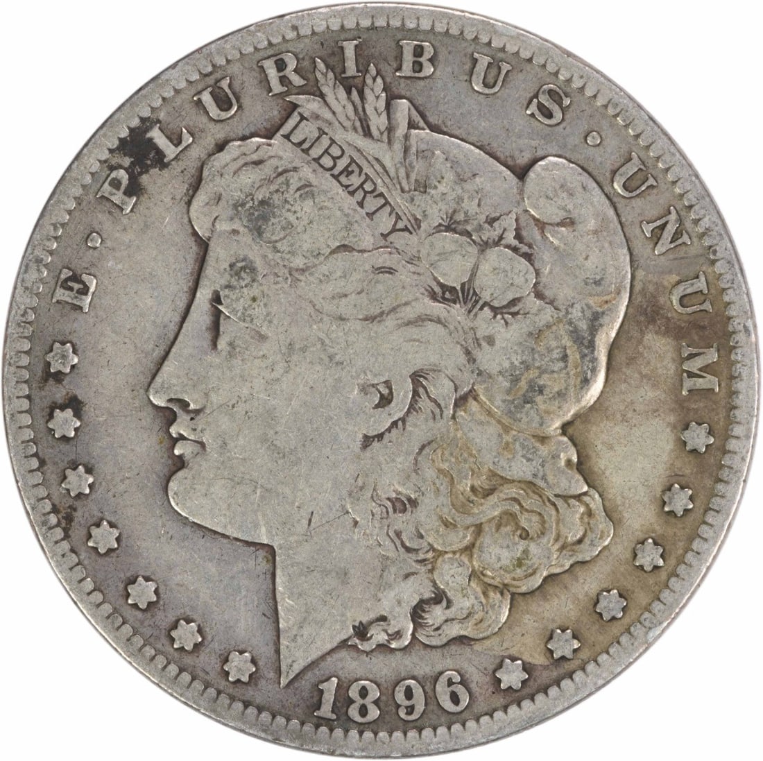 1896-S Morgan Silver Dollar Fine Uncertified San Francisco Coin: 1896-S Morgan Silver Dollar Fine Uncertified San Francisco Coin This 1896-S Morgan Silver Dollar features a striking design by George T. Morgan, showcasing the rich history of American coinage. Struck