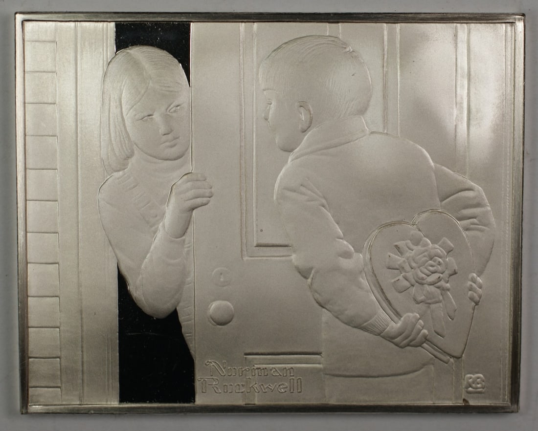 Franklin Mint Sterling Silver Proof Ingot Norman Rockwell Fondest Memories: Franklin Mint Sterling Silver Proof Ingot Norman Rockwell Fondest Memories This is a Franklin Mint proof ingot crafted in sterling silver, featuring the Norman Rockwell artwork "Fondest Memories: The
