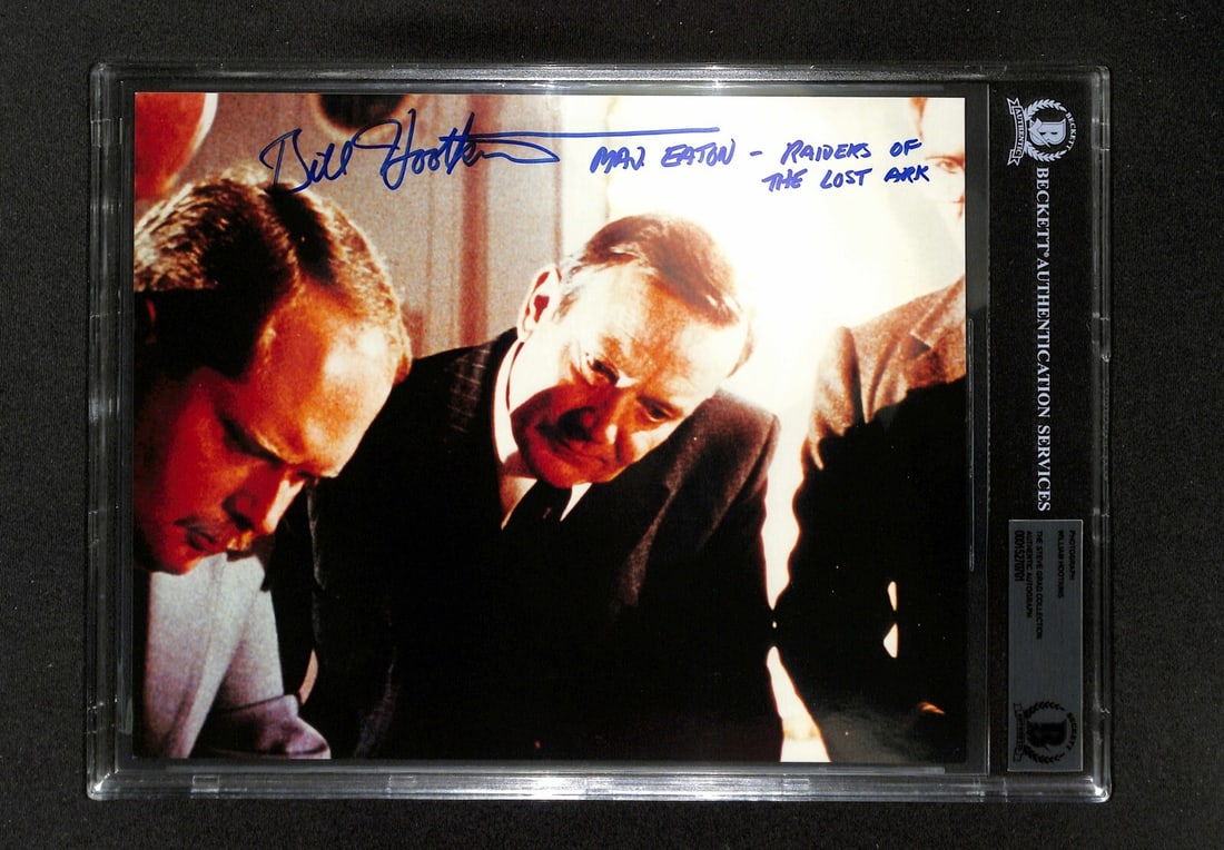 William Hootkins Signed 8x10 Raiders of the Lost Ark Photo Beckett Authenticated: William Hootkins Signed 8x10 Raiders of the Lost Ark Photo Beckett Authenticated This is an original 8x10 color photograph signed by William Hootkins, who portrayed Major Eaton in "Raiders of the Lost