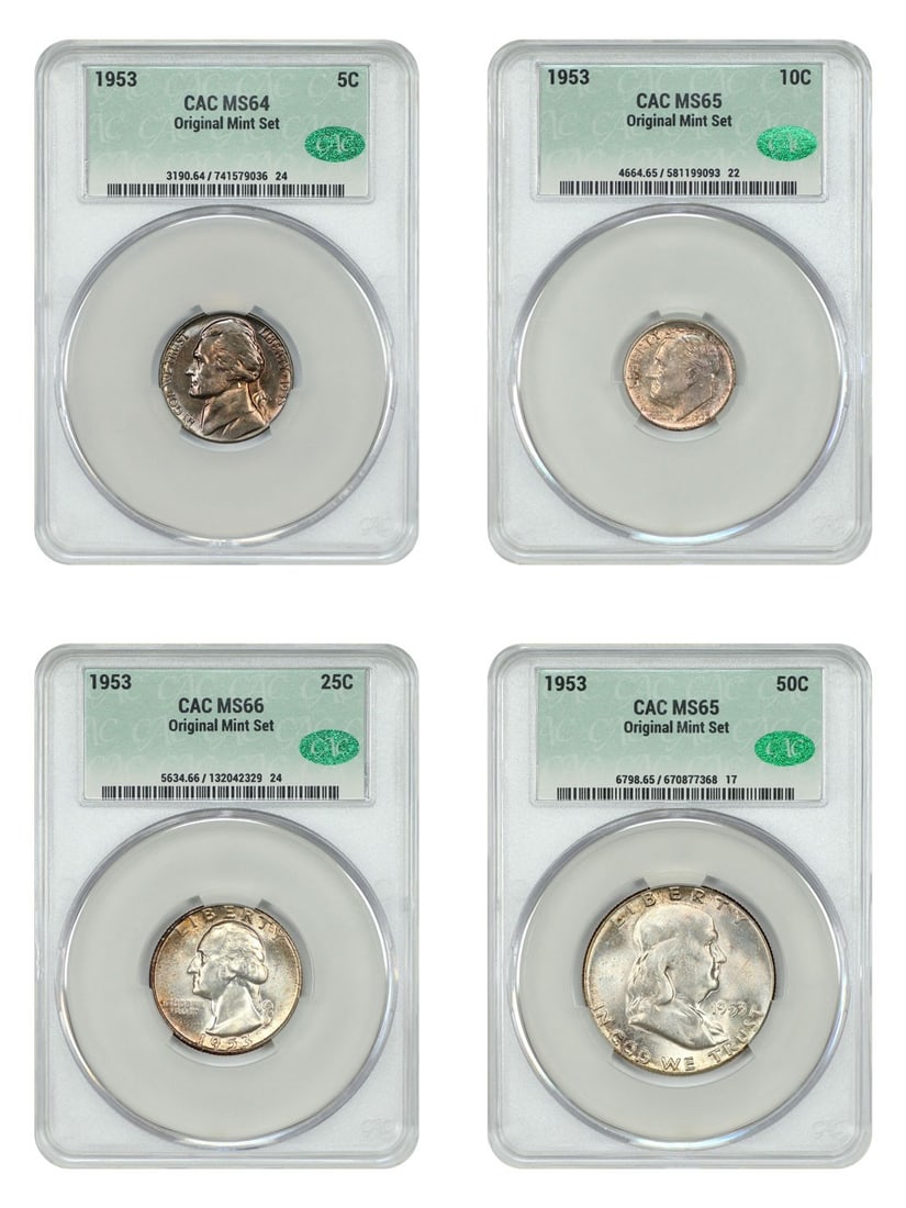 1953 Mint Set CACG MS64-66 Uncirculated 4 Coins Original (1 of 2)