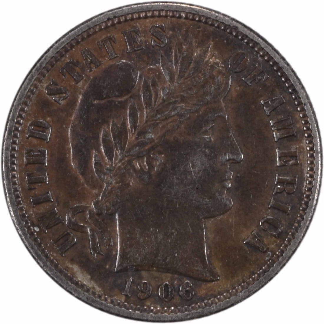 1906-D Barber Silver Dime 10C AU Uncertified Denver Mint: 1906-D Barber Silver Dime 10C AU Uncertified Denver Mint This 1906-D Barber Silver Dime is a remarkable piece for collectors. Struck in Denver, this coin features a classic design by Charles E. Barber