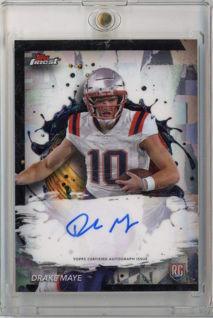 2024 Topps Finest Drake Maye Auto New England Patriots Rookie Card (1 of 2)