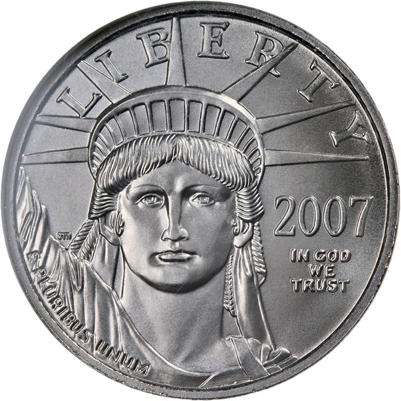 NGC MS70 2007 $25 Platinum Eagle Early Releases Blue Label Coin (1 of 4)