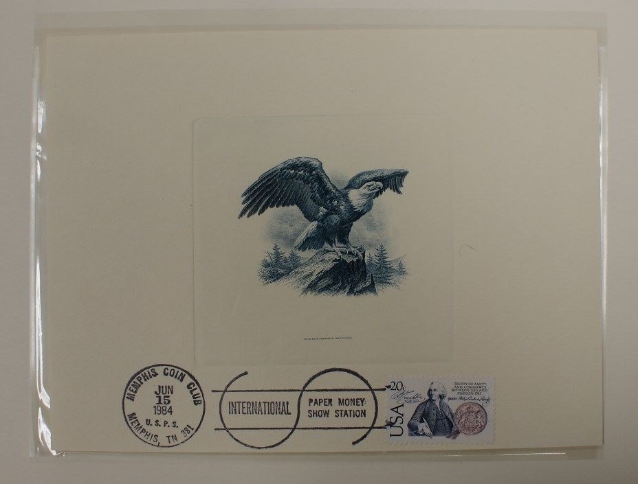 Cancelled blue eagle on rock BEP souvenir card B 70 IPMS 1984 (1 of 2)