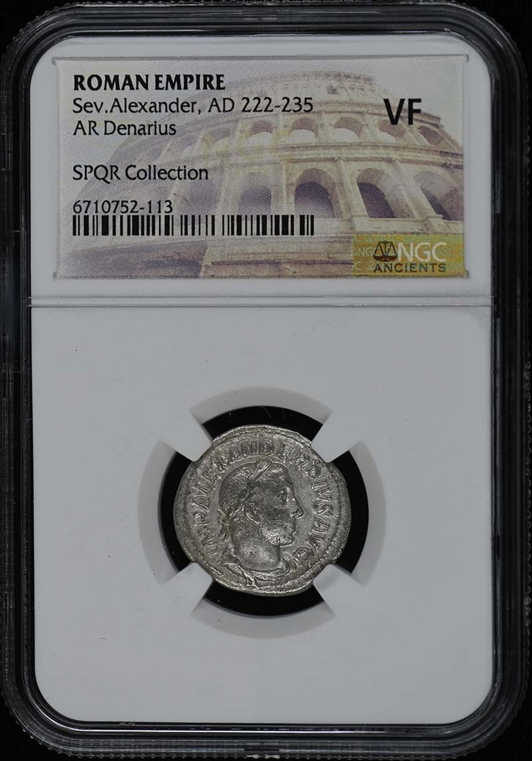 Severus Alexander AD 222-235 Ancient Roman AR Denarius NGC VF20 (1 of 2)