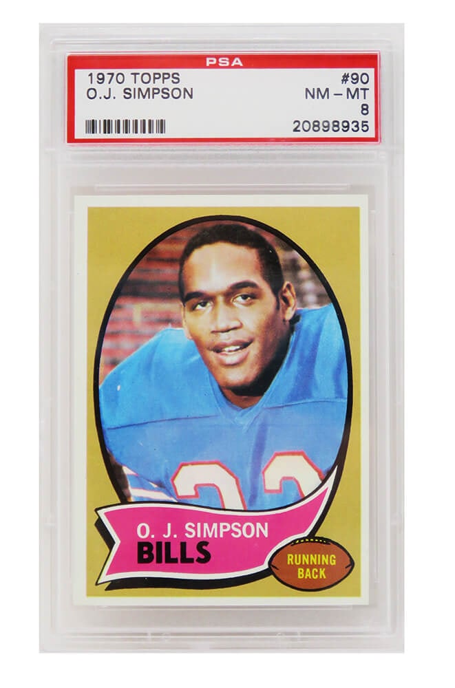 O.J. Simpson 1970 Topps Football RC Card #90 PSA 8 Buffalo Bills (1 of 2)