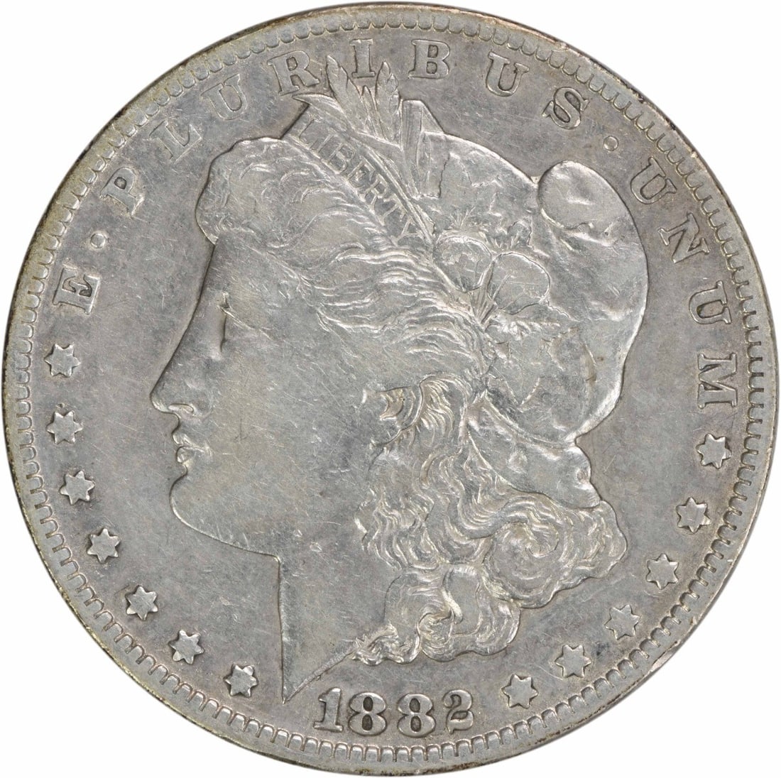 1882 CC Morgan Silver Dollar EF Uncertified 90% Silver Coin (1 of 2)