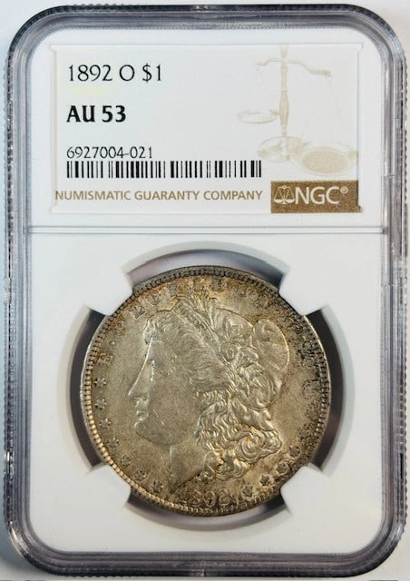 NGC AU 53 Graded 1892 O Silver Morgan Dollar Coin (1 of 2)