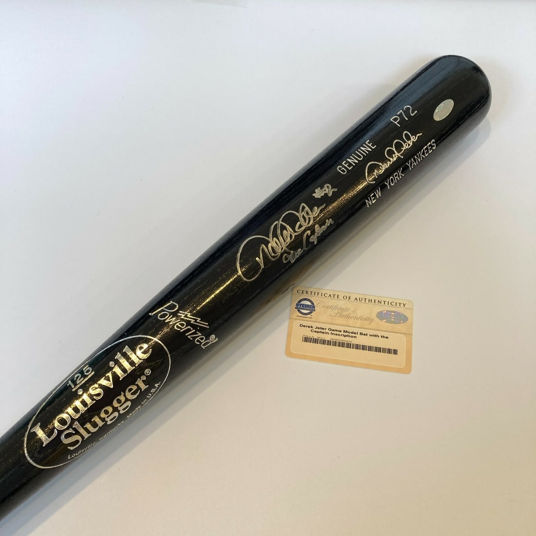 Derek Jeter Signed Game Model Baseball Bat Steiner COA Yankees: Derek Jeter Signed Game Model Baseball Bat Steiner COA Yankees Own a piece of baseball history with this stunning Derek Jeter "The Captain #2" Signed Game Model Baseball Bat. This original bat comes b