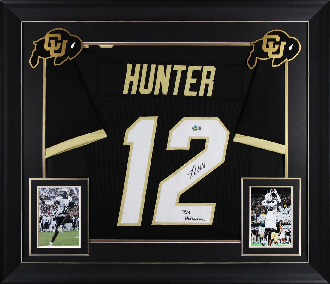 Travis Hunter Signed Black Pro Style Framed Jersey Colorado Buffaloes BAS Authenticated: Travis Hunter Signed Black Pro Style Framed Jersey Colorado Buffaloes BAS Authenticated Celebrate the legacy of Travis Hunter with this autographed black pro style framed jersey from the Colorado Buff