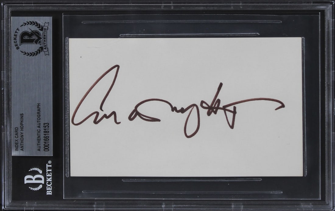 Anthony Hopkins Signed Silence of the Lambs 3x5 Index Card Beckett Autenticated: Anthony Hopkins Signed Silence of the Lambs 3x5 Index Card Beckett Autenticated This is an authentic signed 3x5 index card featuring the signature of Anthony Hopkins, known for his role in The Silence