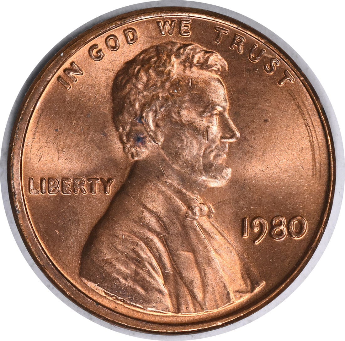 1980 Lincoln Cent DDO FS-101 Choice BU Uncertified Copper Coin (1 of 2)
