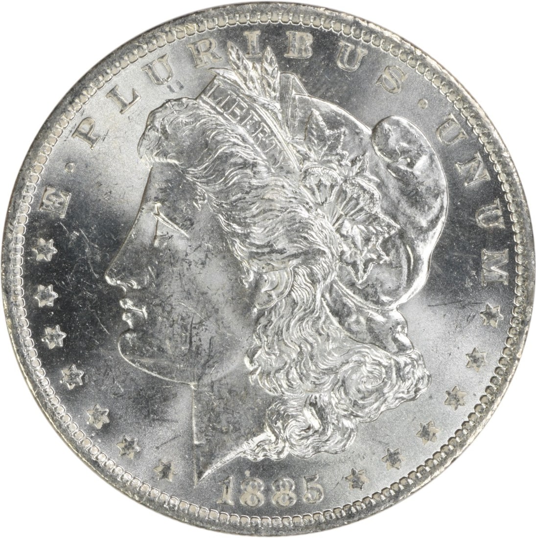 1885-O Morgan Silver Dollar BU Uncertified Silver Coin: 1885-O Morgan Silver Dollar BU Uncertified Silver Coin This 1885-O Morgan Silver Dollar is a beautiful example of American numismatic history. Struck in 1885, this coin features a brilliant uncirculat