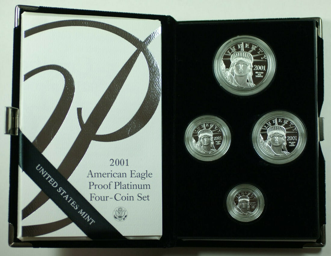 2001 Platinum American Eagle Proof Four Coin Set with Box and Certificate (1 of 5)