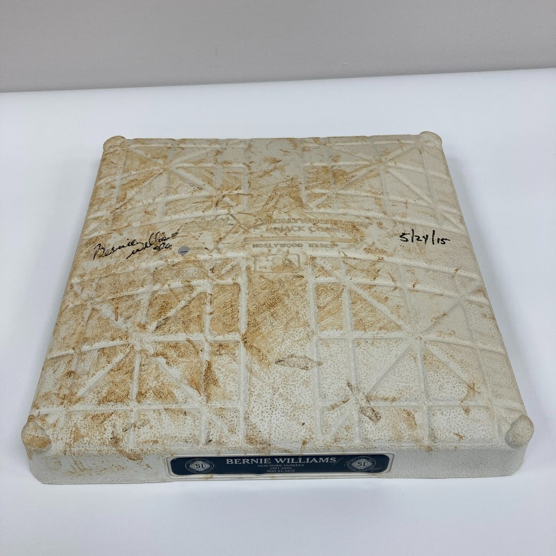 Bernie Williams Day Signed Game Used Base 5/24/15 Steiner MLB Auth: Bernie Williams Day Signed Game Used Base 5/24/15 Steiner MLB Auth This game-used base, commemorating Bernie Williams Day on May 24, 2015, is a remarkable piece of baseball memorabilia. Used during th